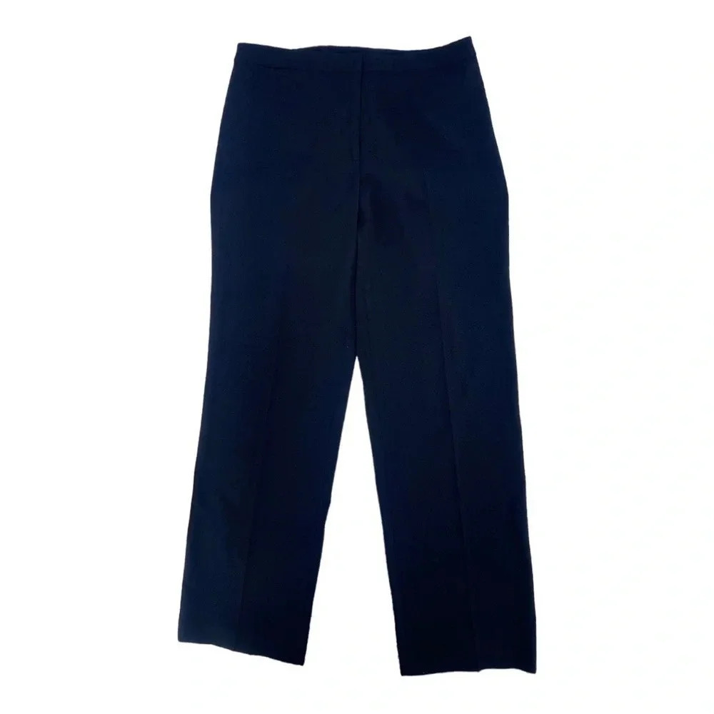 Eileen Fisher Black Wool Pants Women’s Size S High Rise Straight Leg Office Work
